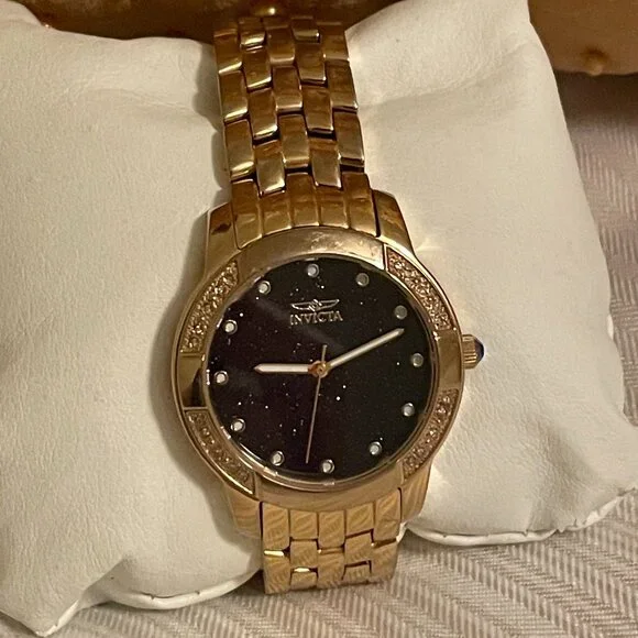 Ladies Invicta 0439 Tritnite Diamond Accented Gold Tone Stainless Steel Watch 48739_catalogshot.jpg main image 2